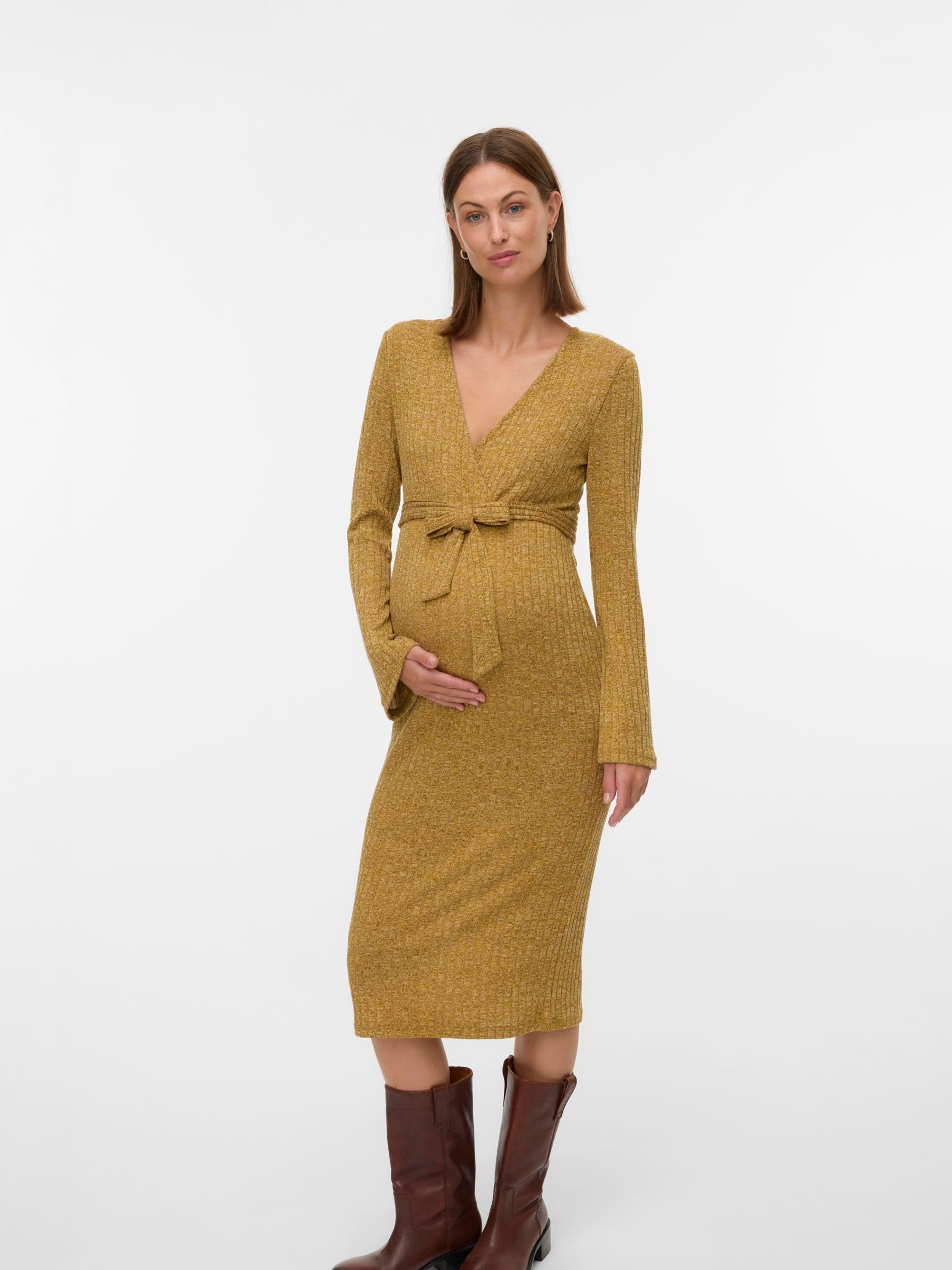 mamalicious-umstandskleid-mlzenia-normal-geschnitten-v-ausschnitt-midikleid-mit- image 2