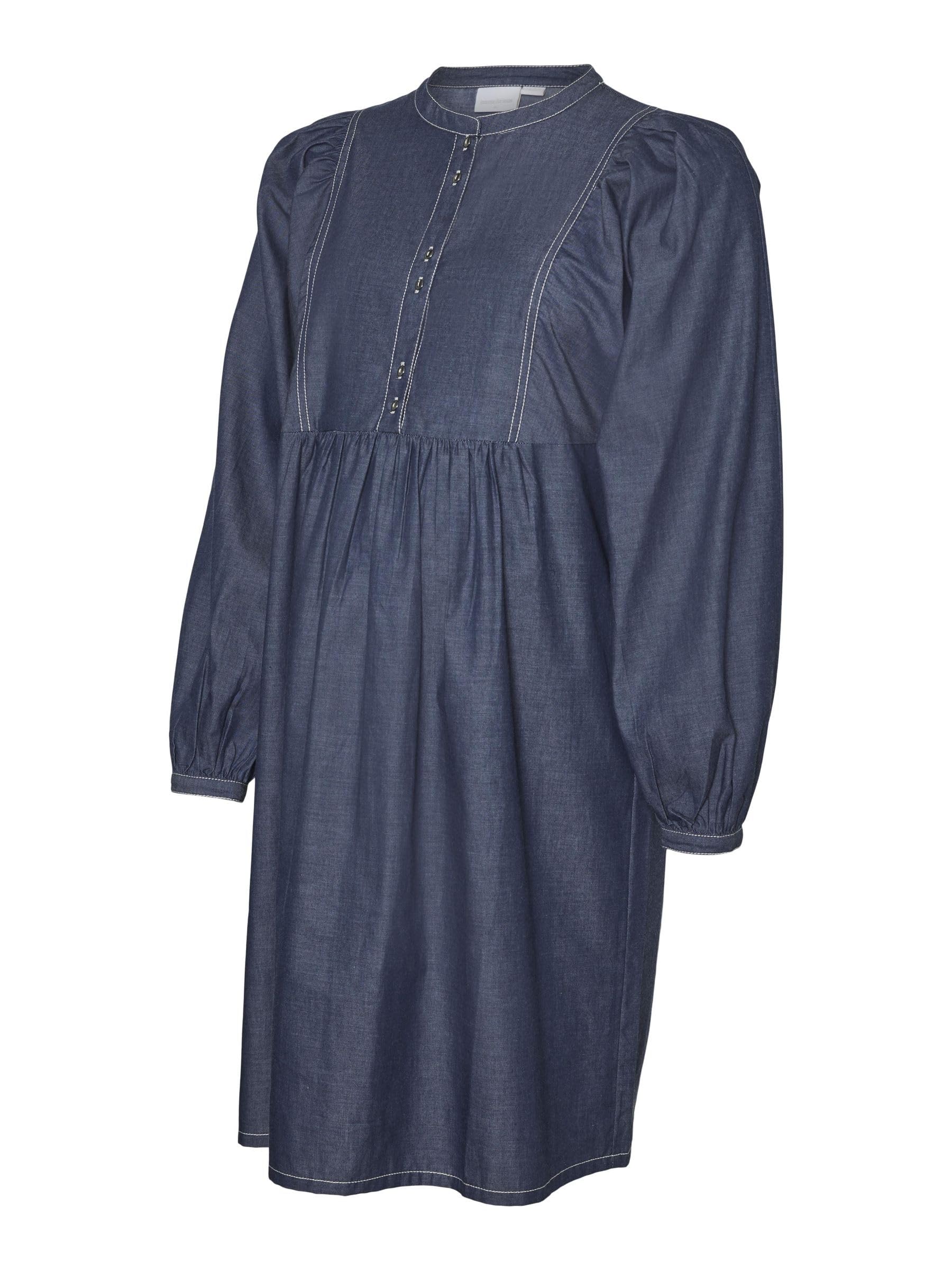 mamalicious-umstands-kleid-mit-ballon-rmeln-und-knopfleiste image 1