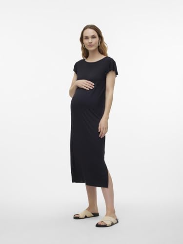 mamalicious-mlmolly-umstandskleid-midi-kleid-mit-rundhals-kappen-rmeln-bindeg-rt image 8
