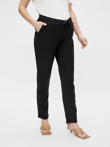 mamalicious-mlbeach-damen-stoffhose-aus-leinen-viskose-mix-schwarz-gr-s image 8