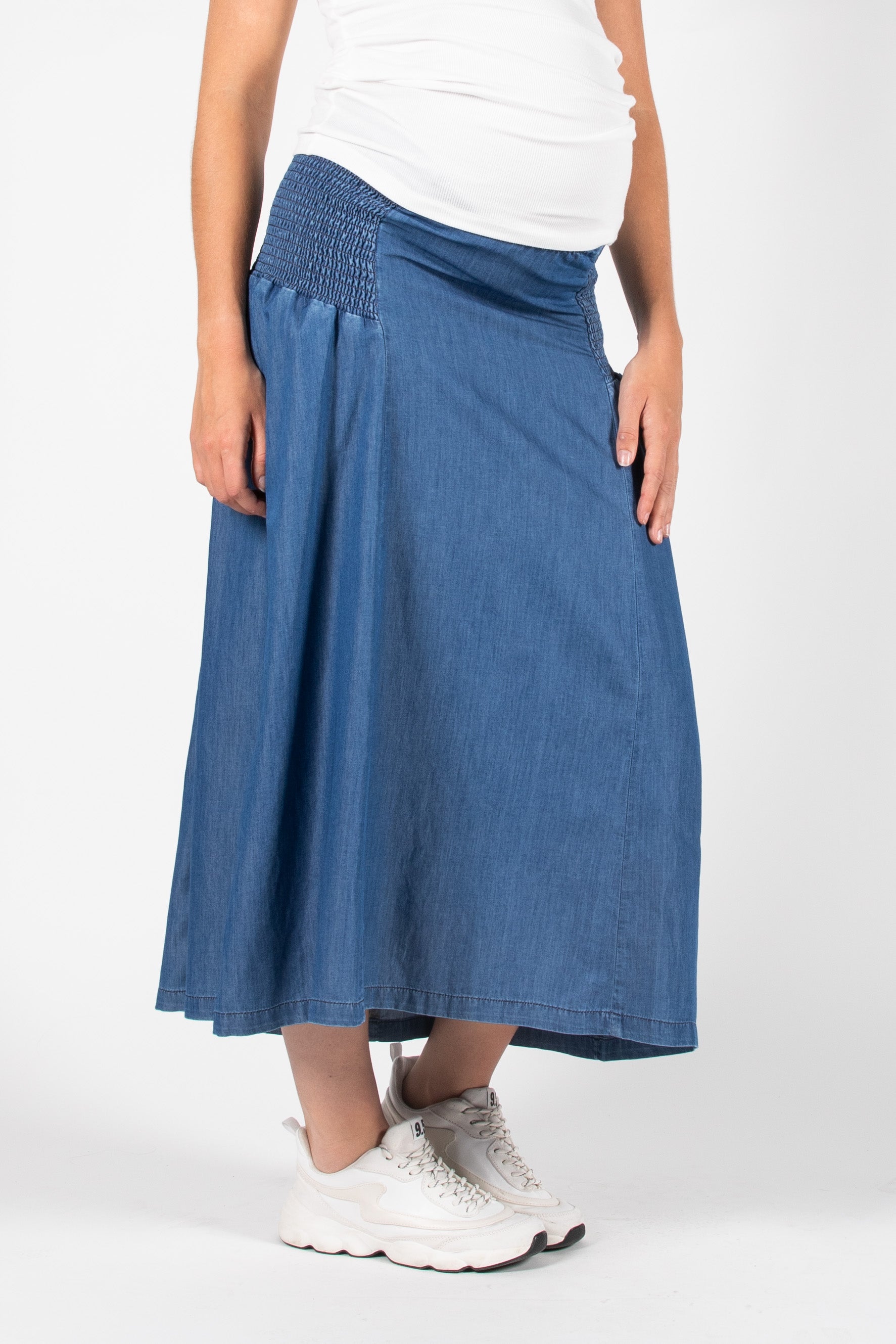 love2wait-long-skirt-jeans-smock-stone-wash image 2