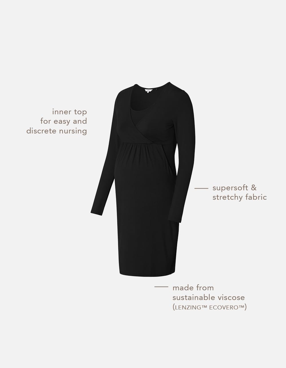 noppies-gaja-umstands-und-stillkleid-langarm-bi-stretch-mit-stillfunktion-tasche image 4