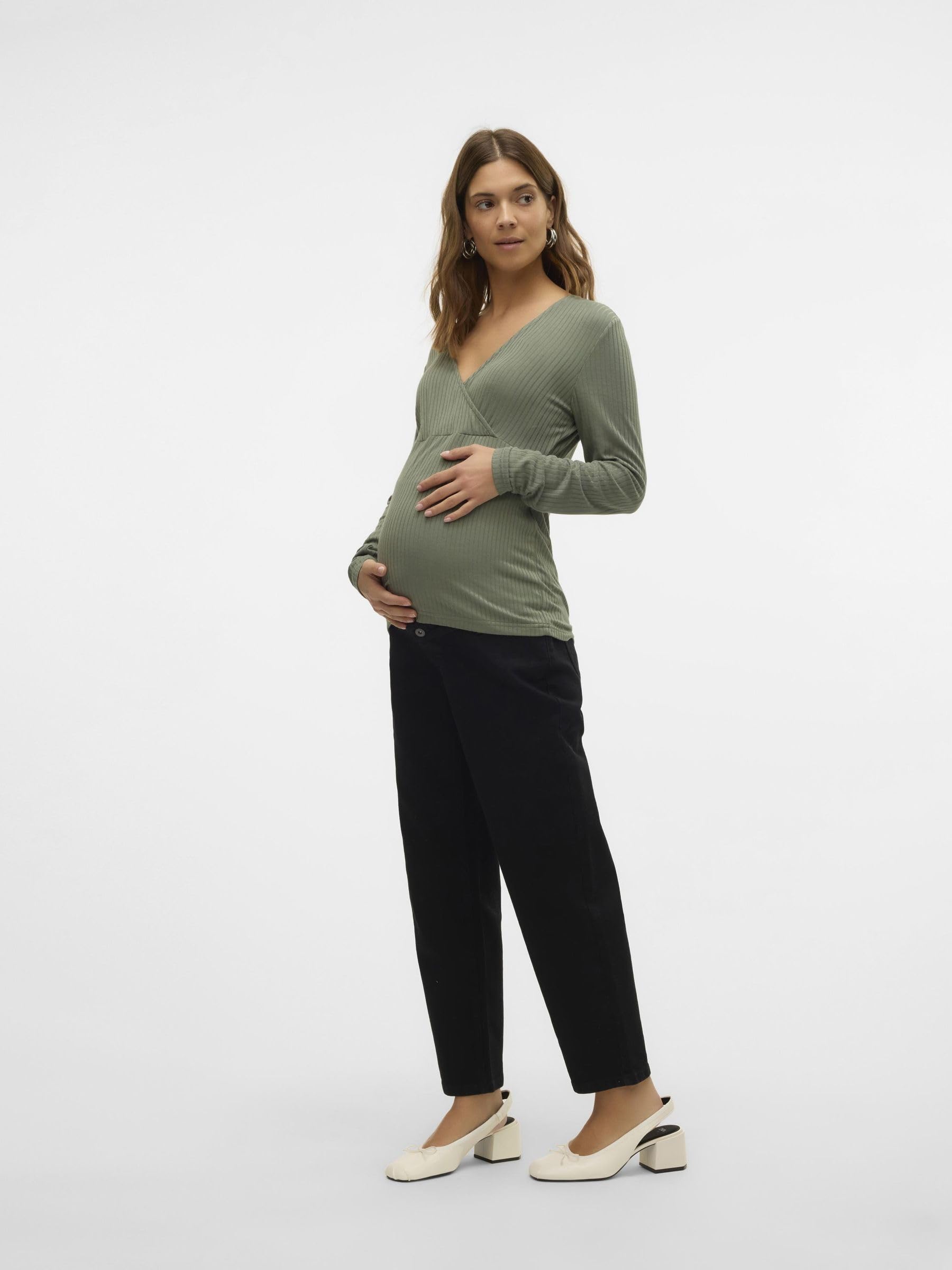 mamalicious-stillbluse-mlpilar-mit-v-ausschnitt-und-wickeloptik-lang-rmelig-norm image 4