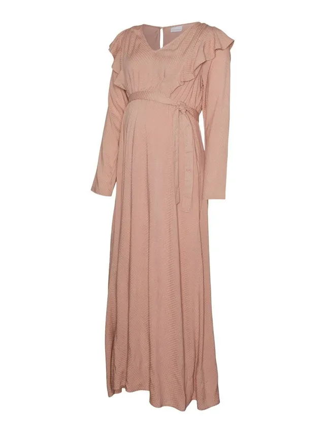 mamalicious-damen-midikleid-mit-stillfunktion-und-volant-v-ausschnitt-lenzing-ec image 1