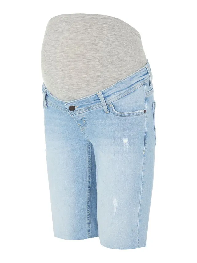 mamalicious-damen-mlhanna-bermuda-denim-shorts-jeansshorts-mit-bauchband image 1