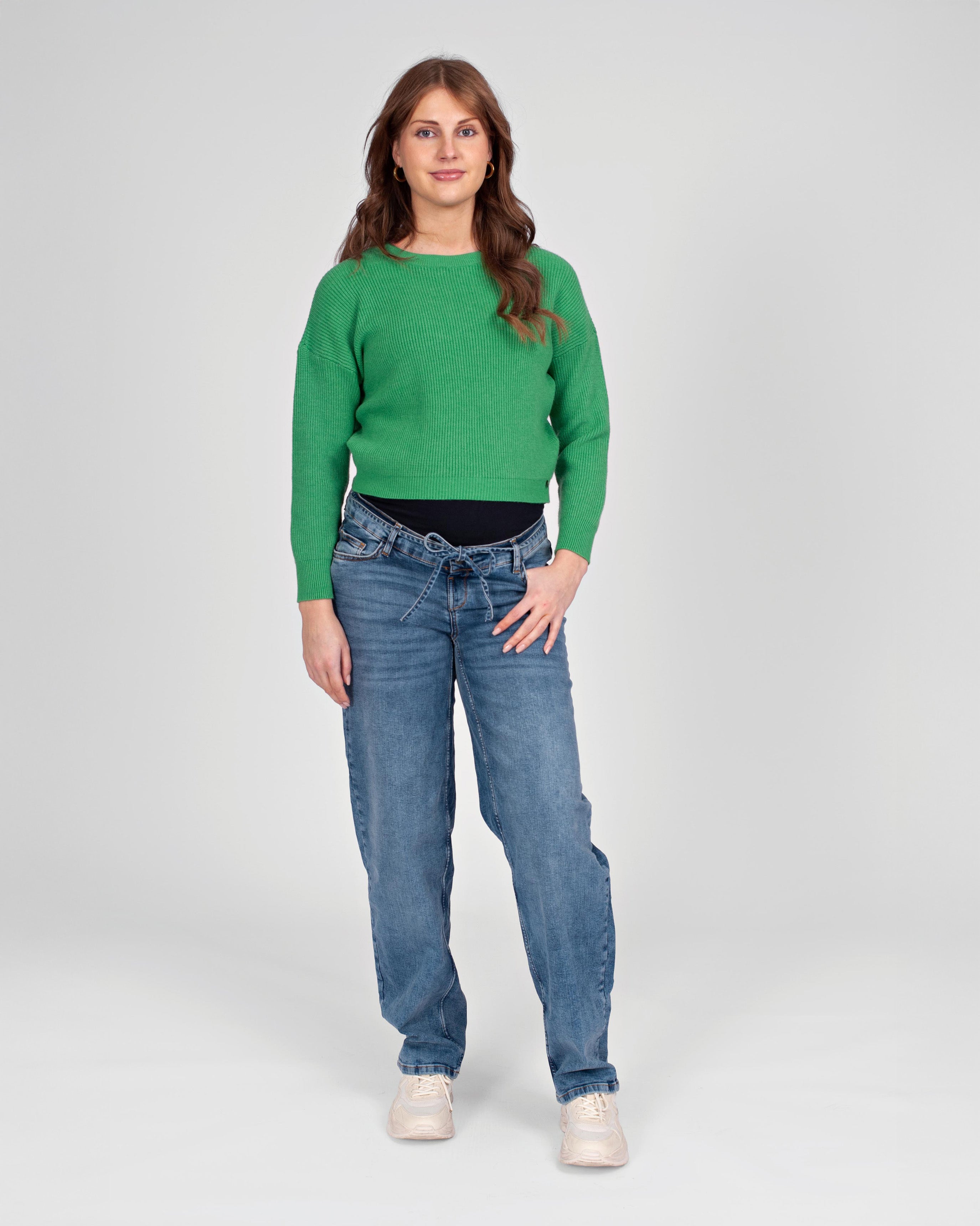 love2wait-jeans-kate-tapered-fit-mit-elastischem-bund-und-bindeg-rtel-in-stone-w image 1