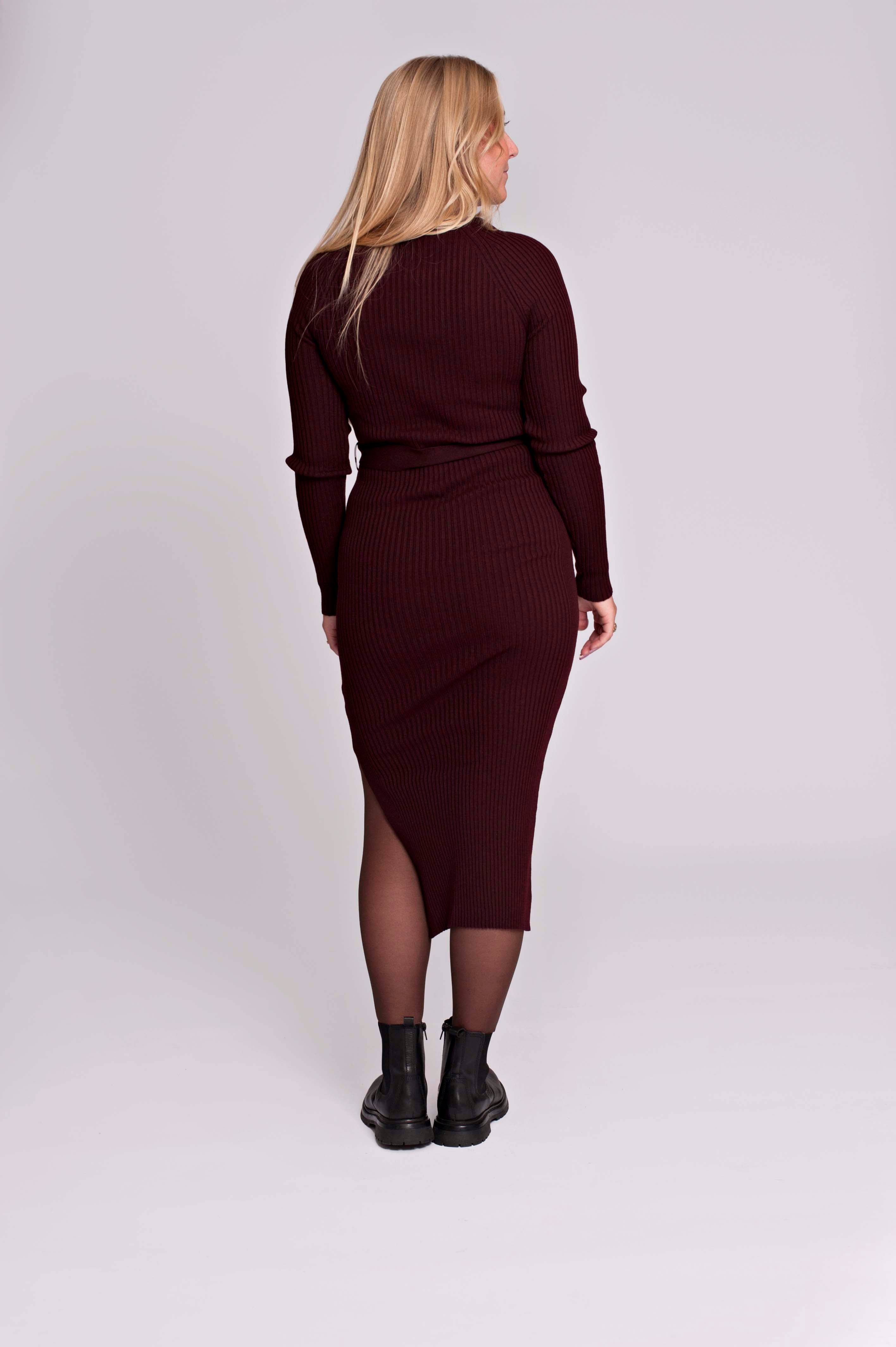 love2wait-dress-knit-belt-long-sleeves-gebreites-umstandskleid-in-burgundy-mit-c image 4