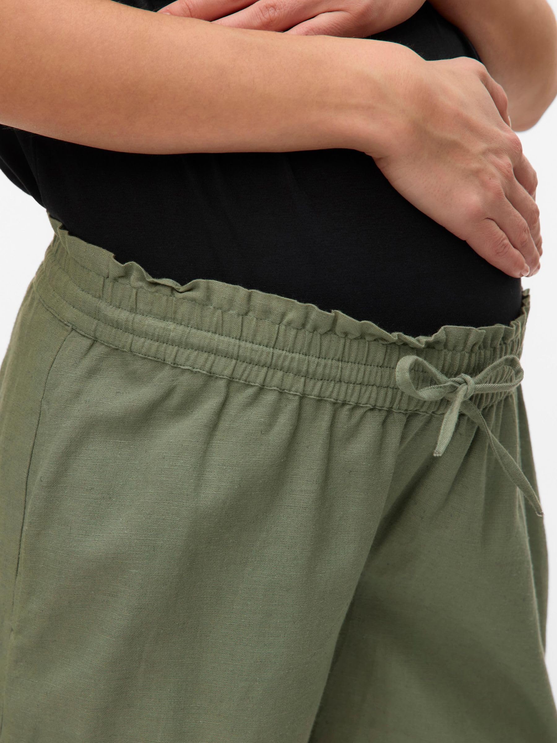 mamalicious-umstands-shorts-mid-rise-kurz-kordelzug-paperbag-taille-mit-g-rtel-b image 5