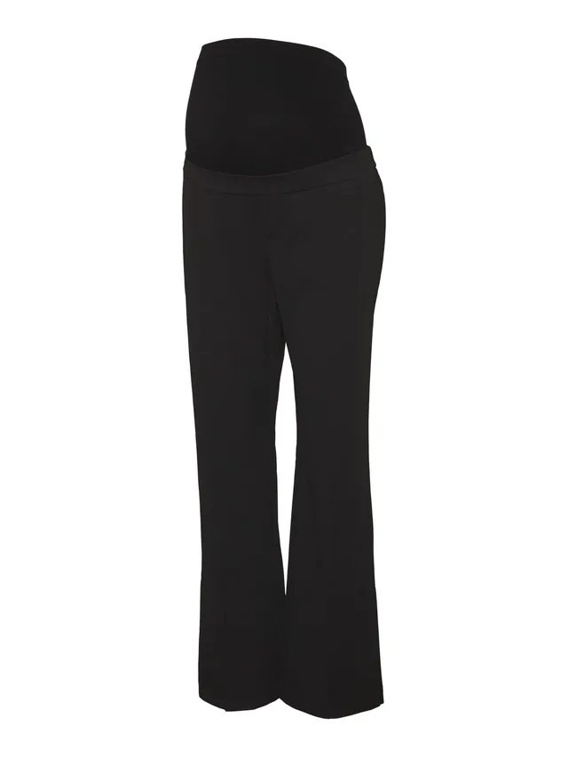 mamalicious-mlmila-damen-umstands-stoffhose-mit-elastischem-bund-pintuck-detail image 1