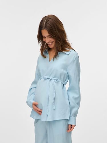 mamalicious-stillbluse-mlpilar-mit-v-ausschnitt-tailleng-rtel-und-knopf-manschet image 8