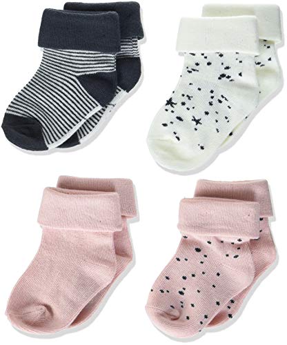 noppies-baby-m-dchen-socken-4er-pack-eva-dot-peach-skin-streifen-wei-3-6-monate image 2