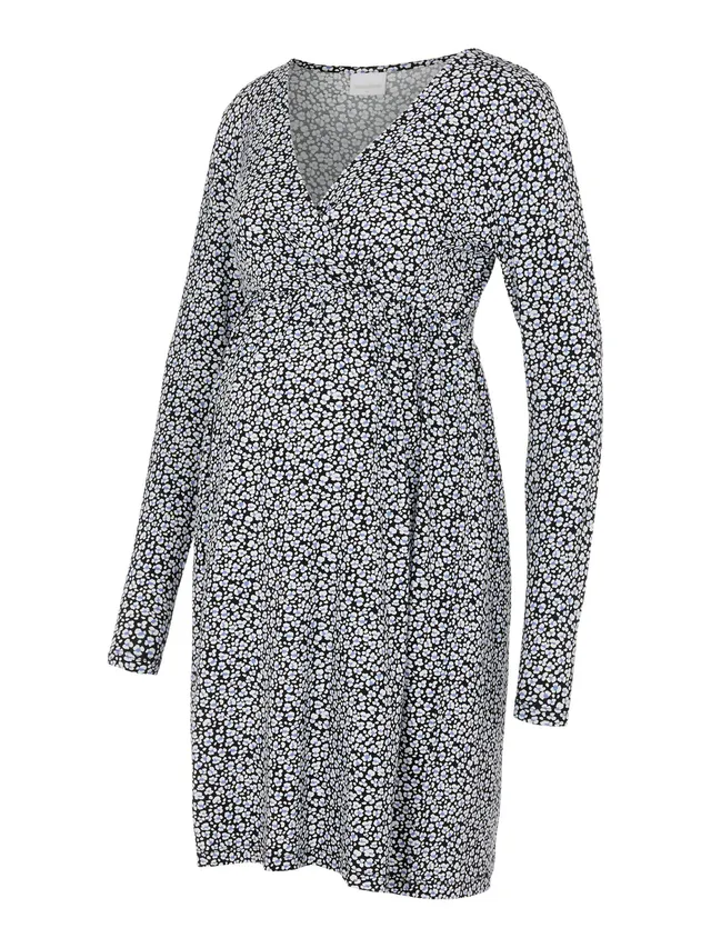 mamalicious-mlmacy-umstandskleid-mit-v-ausschnitt-und-blumenmuster-midikleid-aus image 1