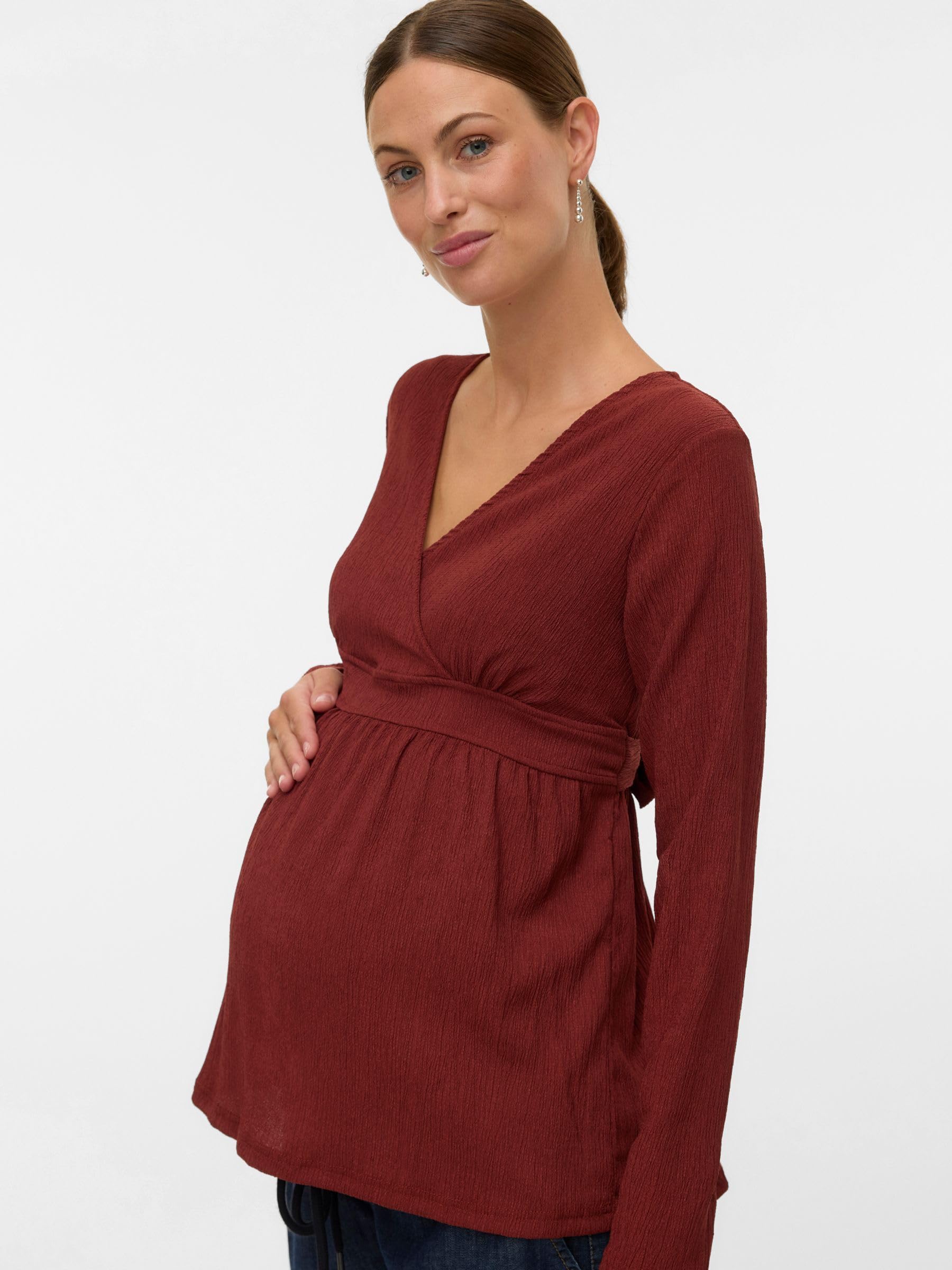 mamalicious-mlpilar-umstandsbluse-mit-v-ausschnitt-langarm-und-stillfunktion-nor image 2