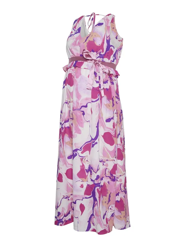 mamalicious-umstandskleid-mlesra-sommerliches-kleid-mit-v-ausschnitt-und-bindeg- image 1