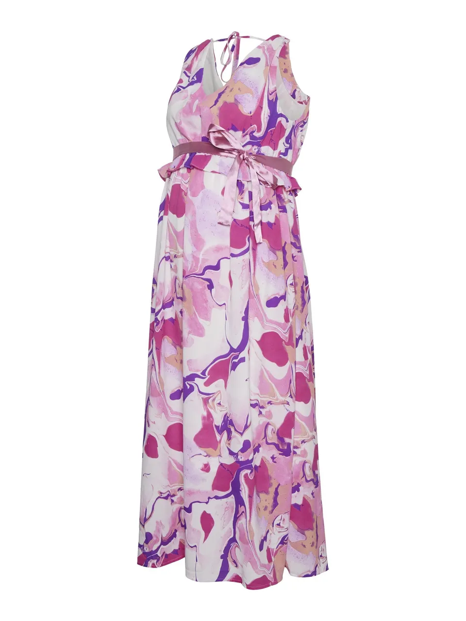 mamalicious-umstandskleid-mlesra-sommerliches-kleid-mit-v-ausschnitt-und-bindeg- image 1