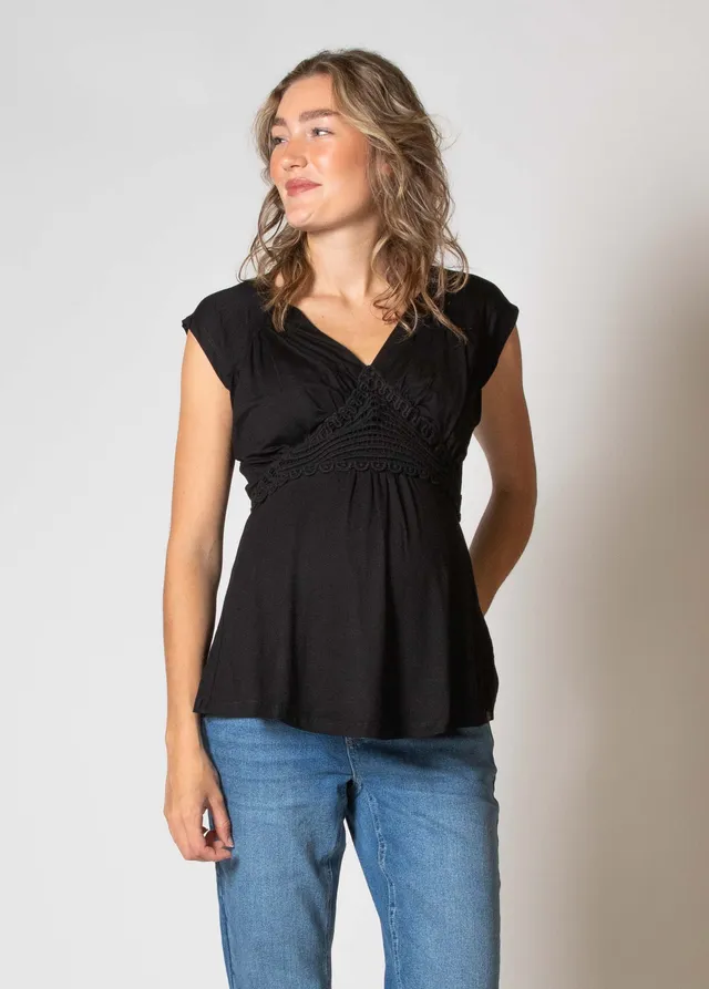 love2wait-still-shirt-kurzarm-v-ausschnitt-ecovero-schwarz image 1
