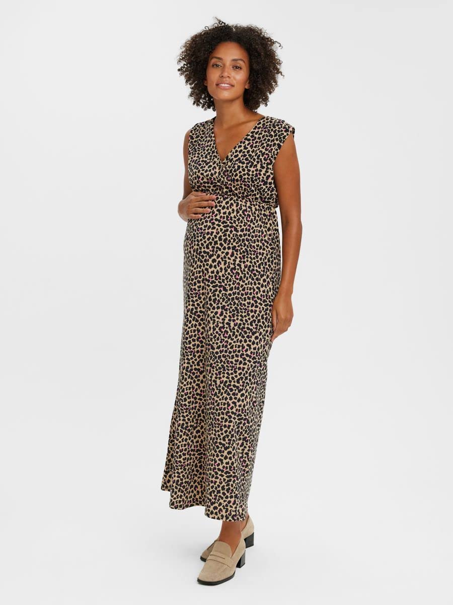 mamalicious-mlkalina-umstandskleid-mit-leomuster-maxikleid-mit-v-ausschnitt-zum- image 3