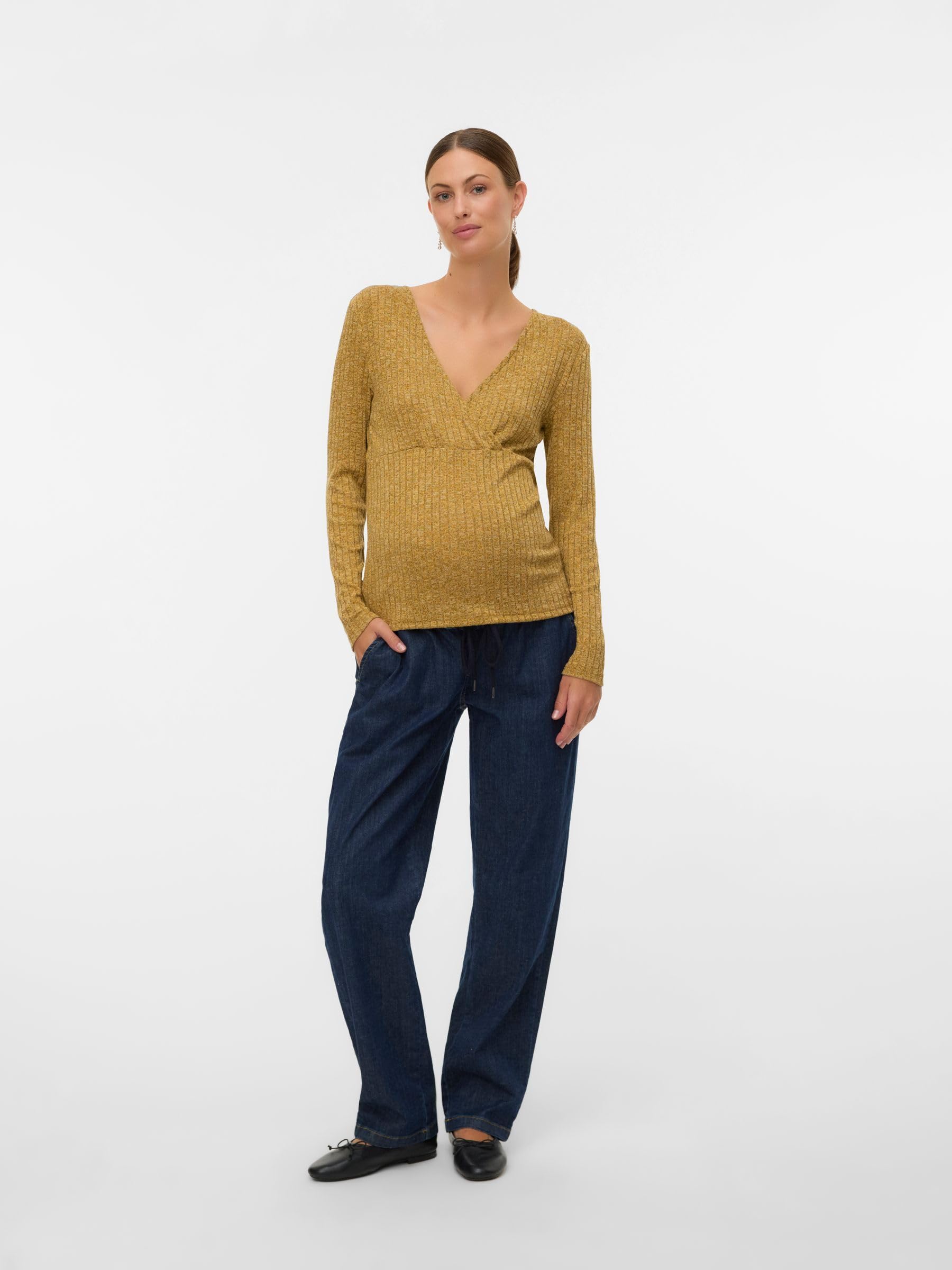 mamalicious-mlpilar-still-top-mit-v-ausschnitt-und-langarm-eng-anliegend image 4