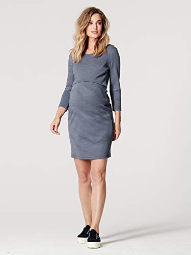 noppies-damen-kleid-nurs-3-4-slv-zinnia-stillkleid-mit-3-4-rmeln-blau-nightshado image 7