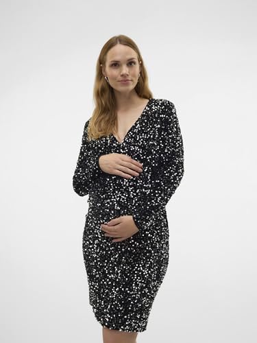 mamalicious-mlsassy-umstandskleid-party-kleid-mit-langarm-v-ausschnitt-und-glitz image 8