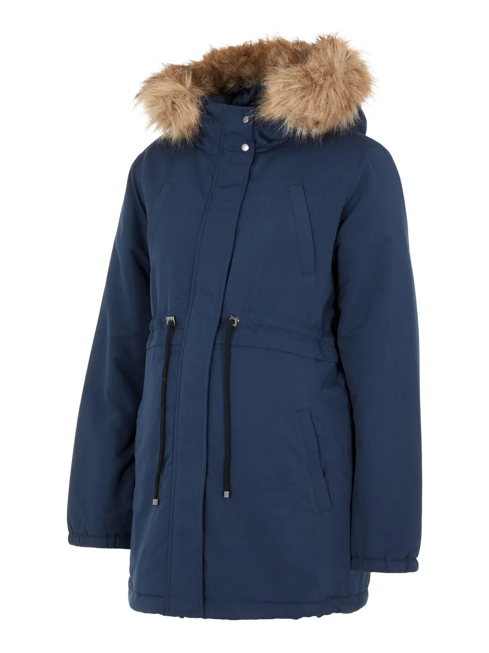 mamalicious-langer-parka-umstands-jacke-gef-ttert-mit-kapuze image 1