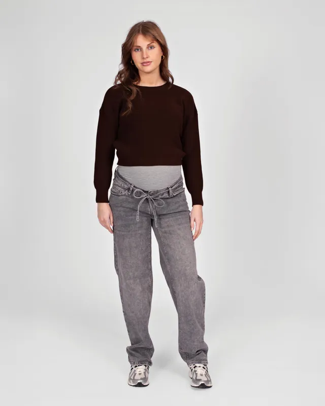 love2wait-kate-tapered-fit-graue-umstands-denim-mit-kordelzug image 1
