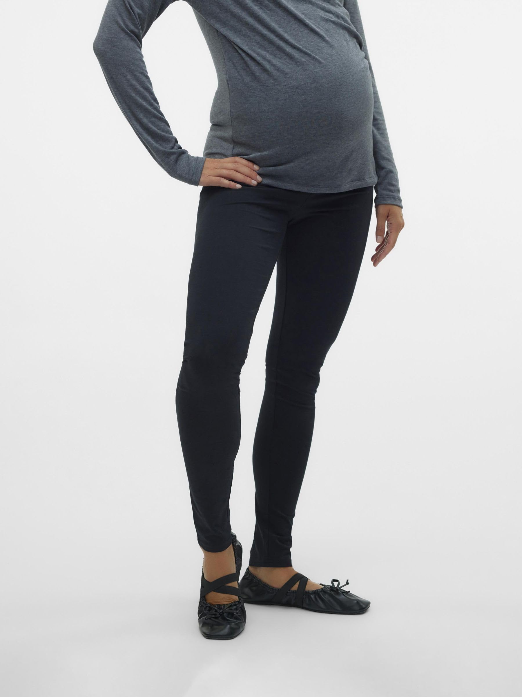 mamalicious-damen-umstandsleggings-slim-fit-2er-pack-hohe-taille-bio-baumwolle-s image 6