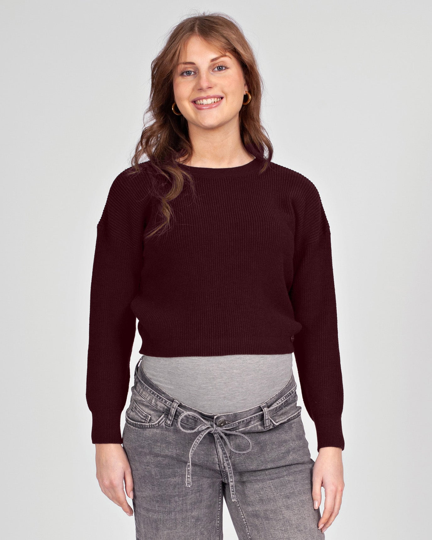 love2wait-knit-cropped-burgunderroter-langarm-croptop image 1