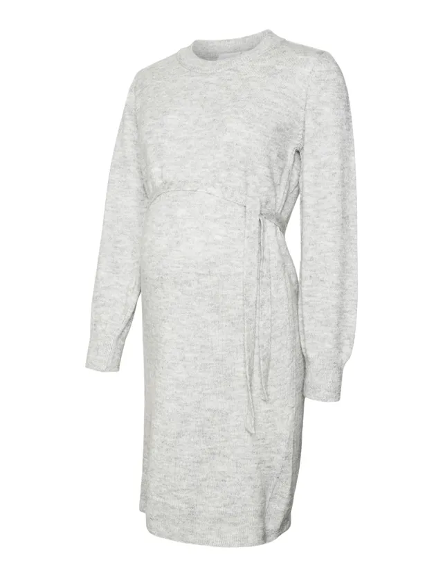 mamalicious-damen-strickkleid-mlnewanne-l-s-abk-knit-dress-a-noos-mit-bindeg-rte image 1