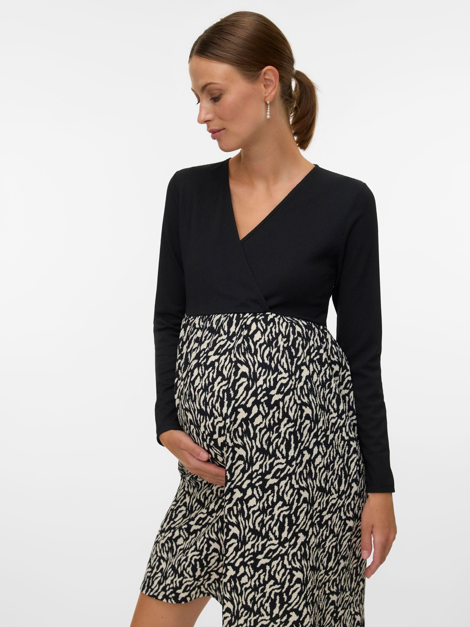 mamalicious-mlmari-umstandskleid-2-in-1-stillkleid-mit-v-ausschnitt-langarm-und- image 2
