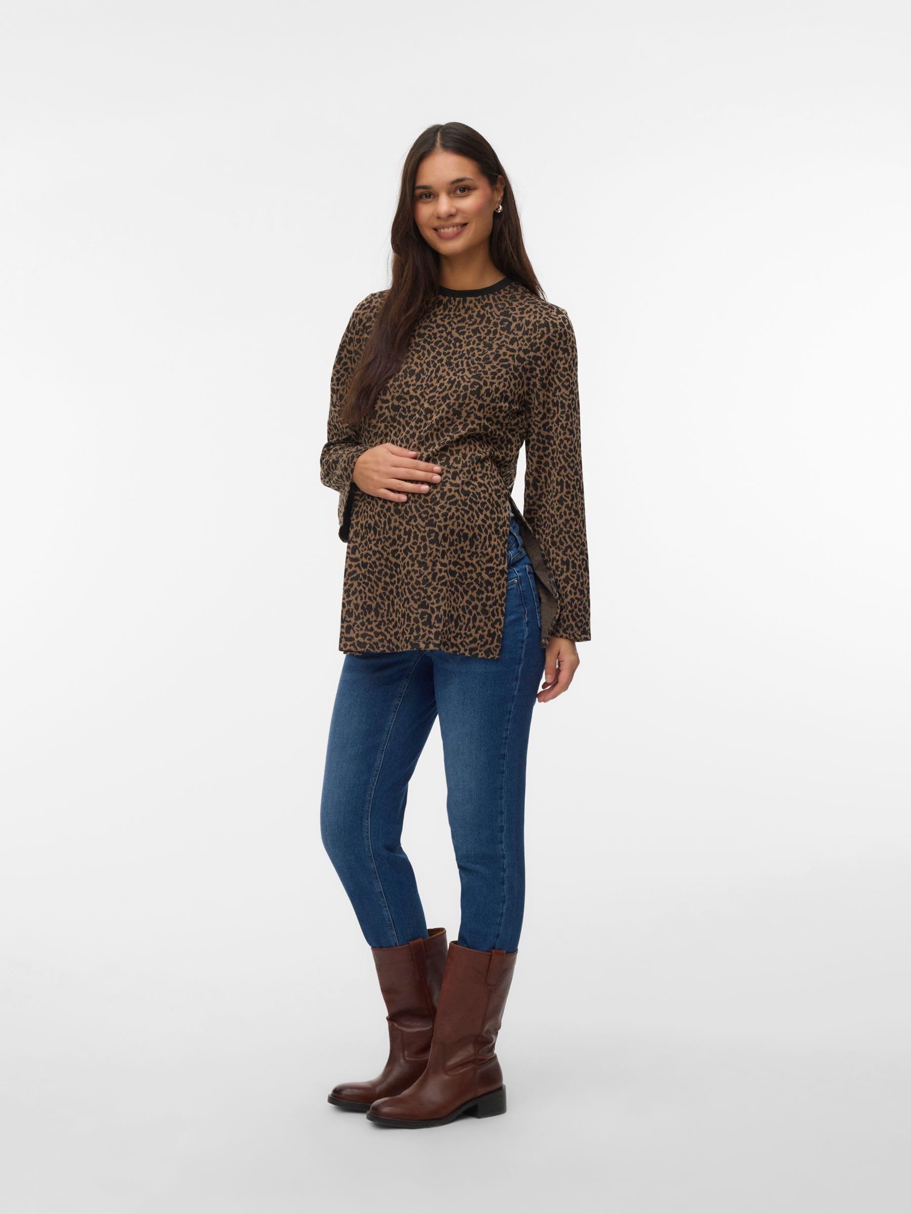 mamalicious-damen-stilltop-mlpilar-locker-geschnittenes-langarm-rundhals-top-mit image 4