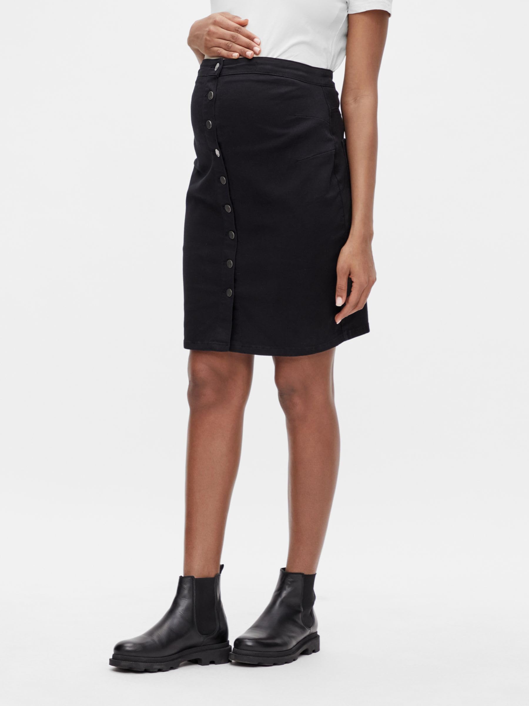 mamalicious-mlvilla-black-denim-abk-skirt-umstands-jeansrock-in-schwarz image 2