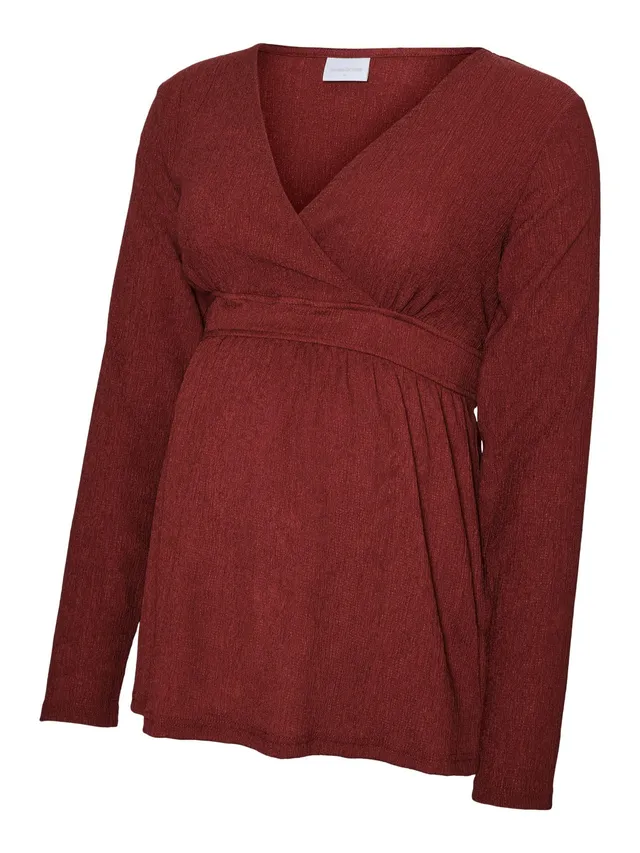 mamalicious-mlpilar-umstandsbluse-mit-v-ausschnitt-langarm-und-stillfunktion-nor image 1
