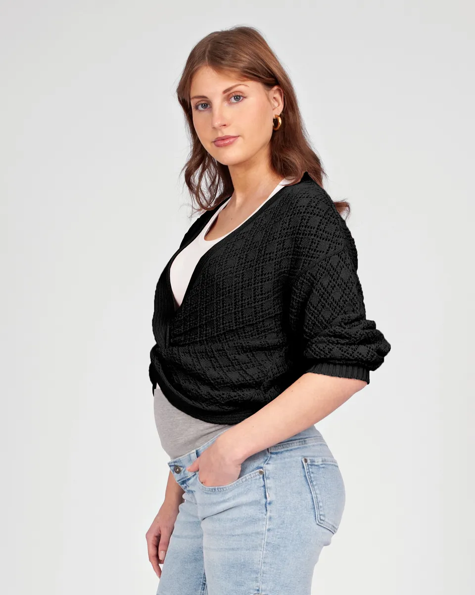 love2wait-umstands-cardigan-offen-mit-knopfdetail-schwarz-modell-b999zinzi image 1