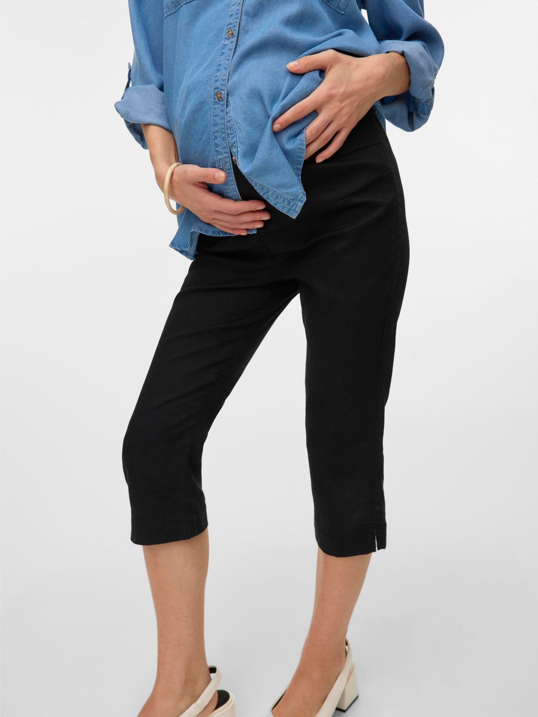 mamalicious-umstandshose-mit-hoher-taille-verk-rzter-l-nge-und-bauchband-normal- image 5