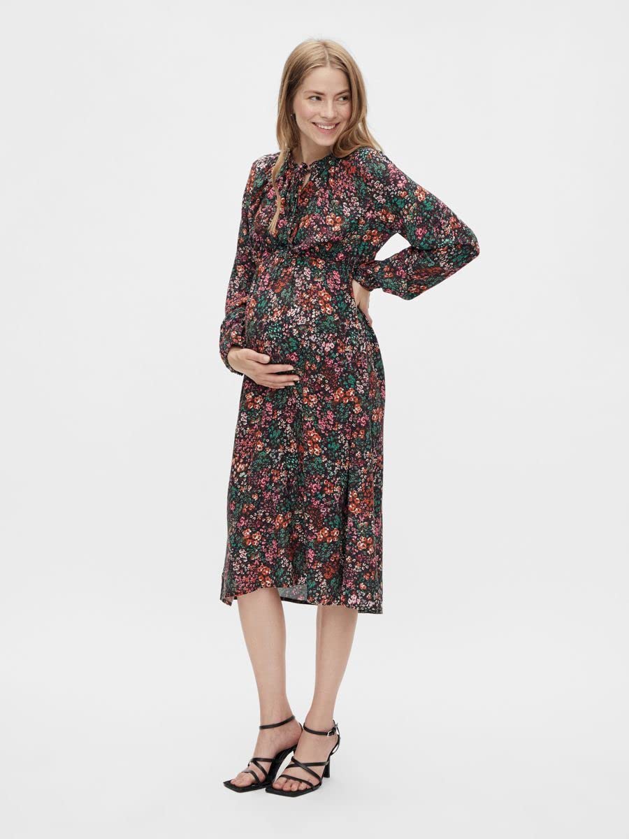 mamalicious-umstandskleid-mit-stillfunktion-blumenmuster-r-schen-elastische-tail image 2