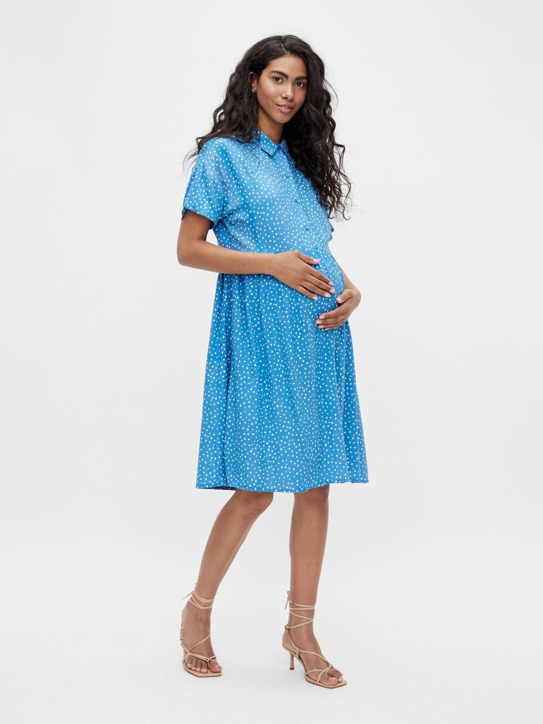 mamalicious-kurzarm-kleid-mit-stehkragen-umstandskleid-gr-e-m image 4