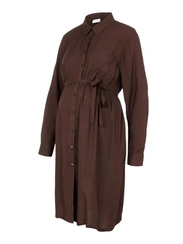 mamalicious-blusenkleid-ercur-umstandsblusenkleid-in-dunkelbraun-gr-e-m image 1