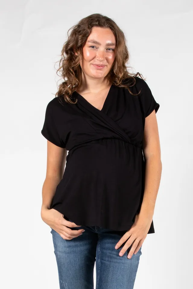 love2wait-umstands-und-stilltop-nursing-sleeveless-pleated-ecovero-in-schwarz image 1