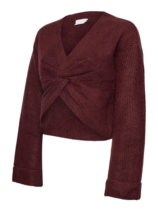 mamalicious-mlpilar-umstands-strickpullover-mit-knoten-detail-und-v-ausschnitt image 1