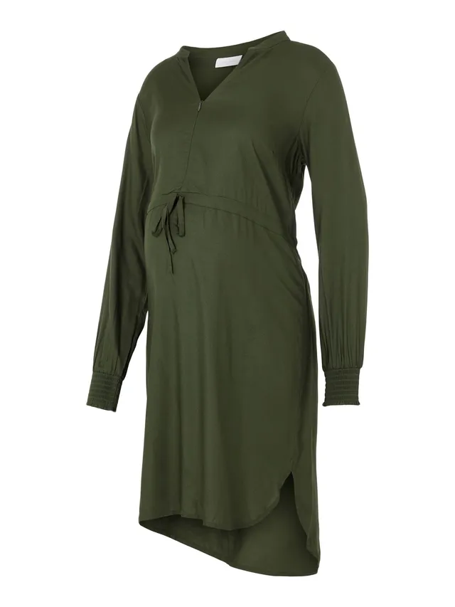 mamalicious-mlzion-umstandskleid-langarm-stillkleid-mit-midi-l-nge-und-wickelban image 1