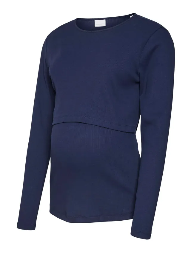 mamalicious-umstandsbluse-mit-stillfunktion-2-in-1-top-u-ausschnitt-langarm image 1