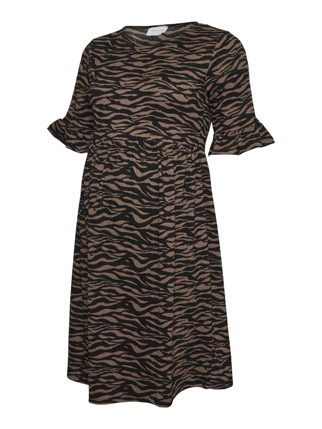 mamalicious-mlmaria-umstandskleid-mit-u-ausschnitt-kurzarm-allover-print image 1
