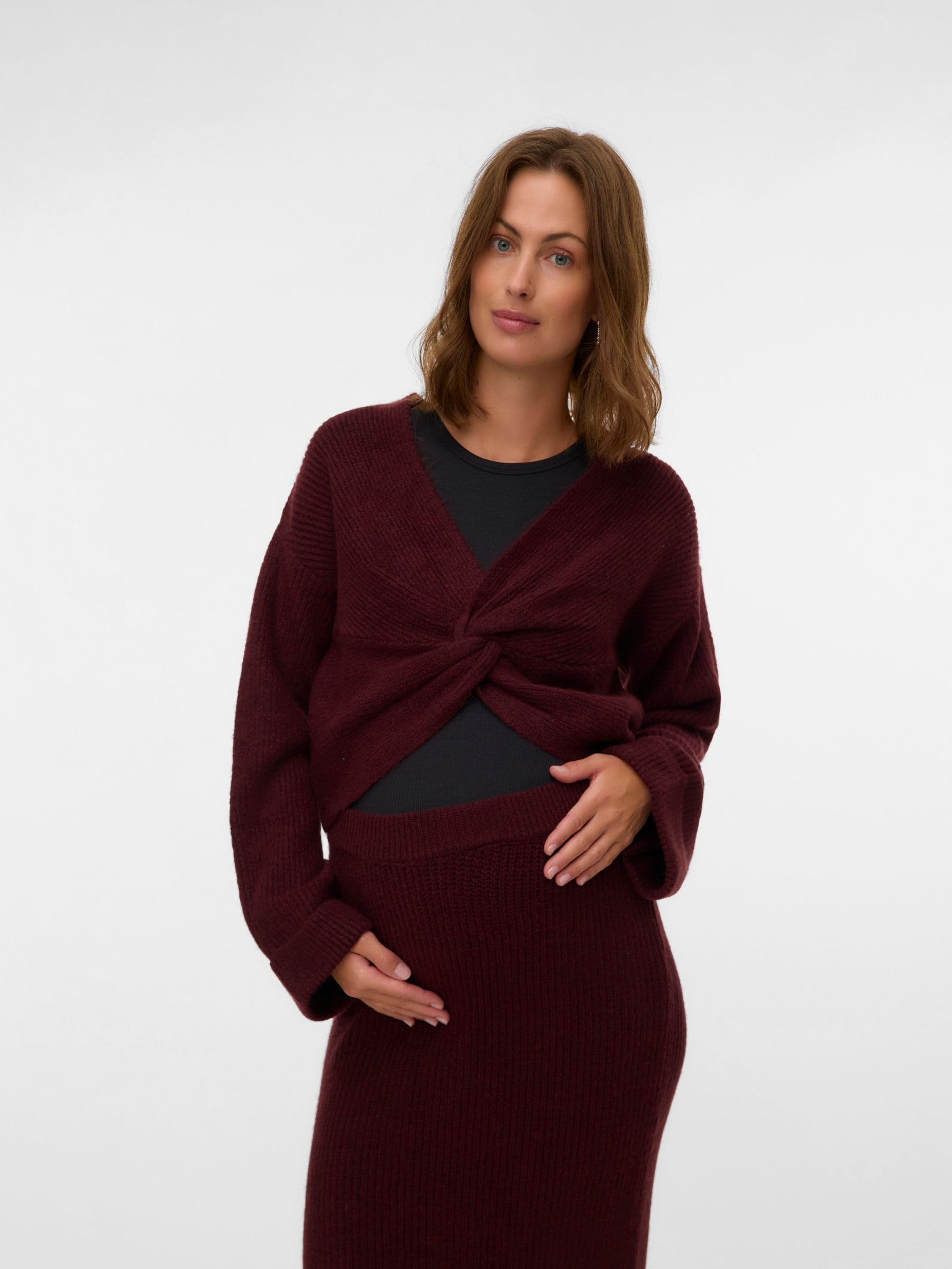 mamalicious-mlpilar-umstands-strickpullover-mit-knoten-detail-und-v-ausschnitt image 2