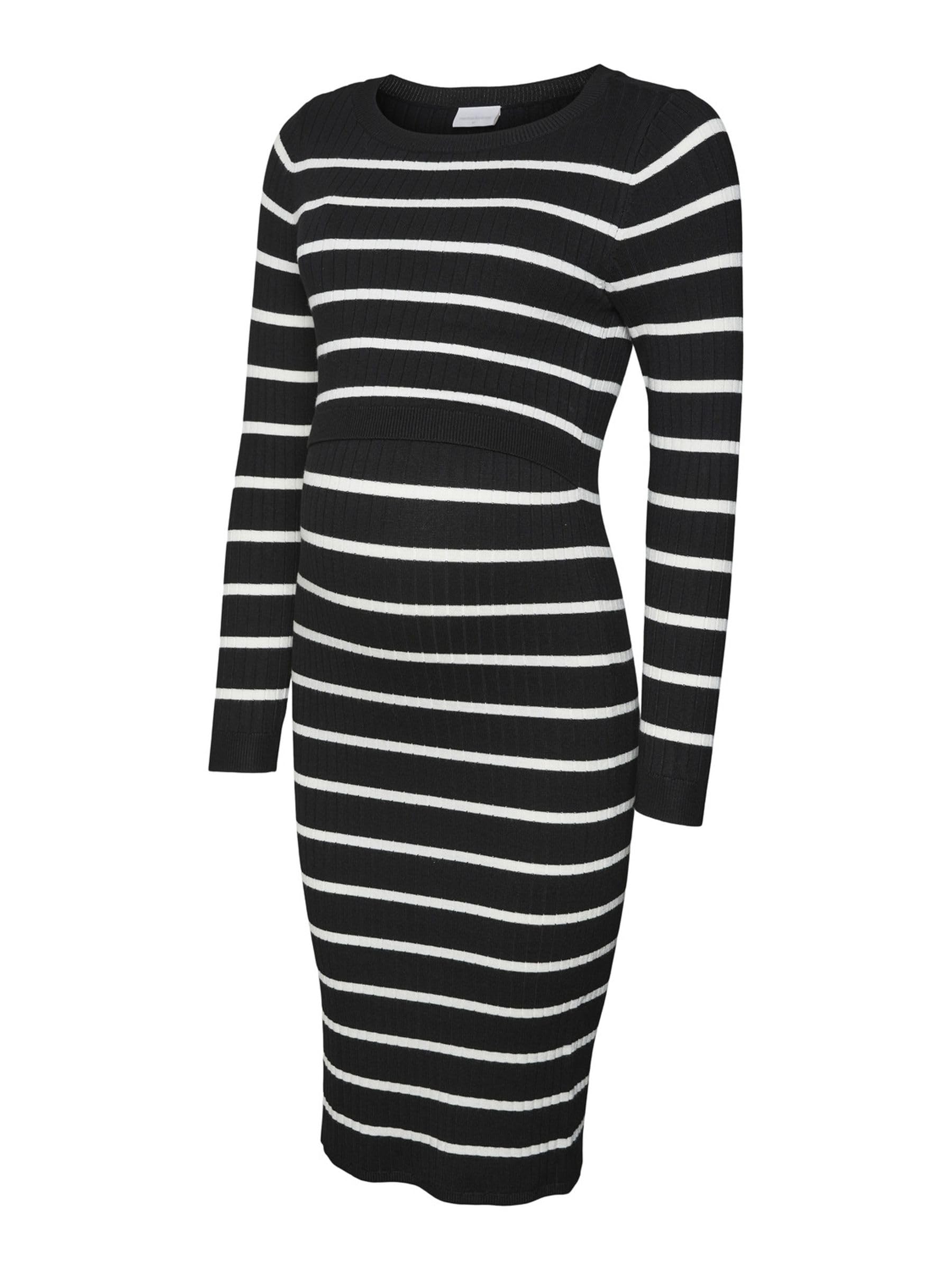 mamalicious-mlnewsiv-strickkleid-umstandskleid-langarm-rundhals-zweiteiler-naht- image 1