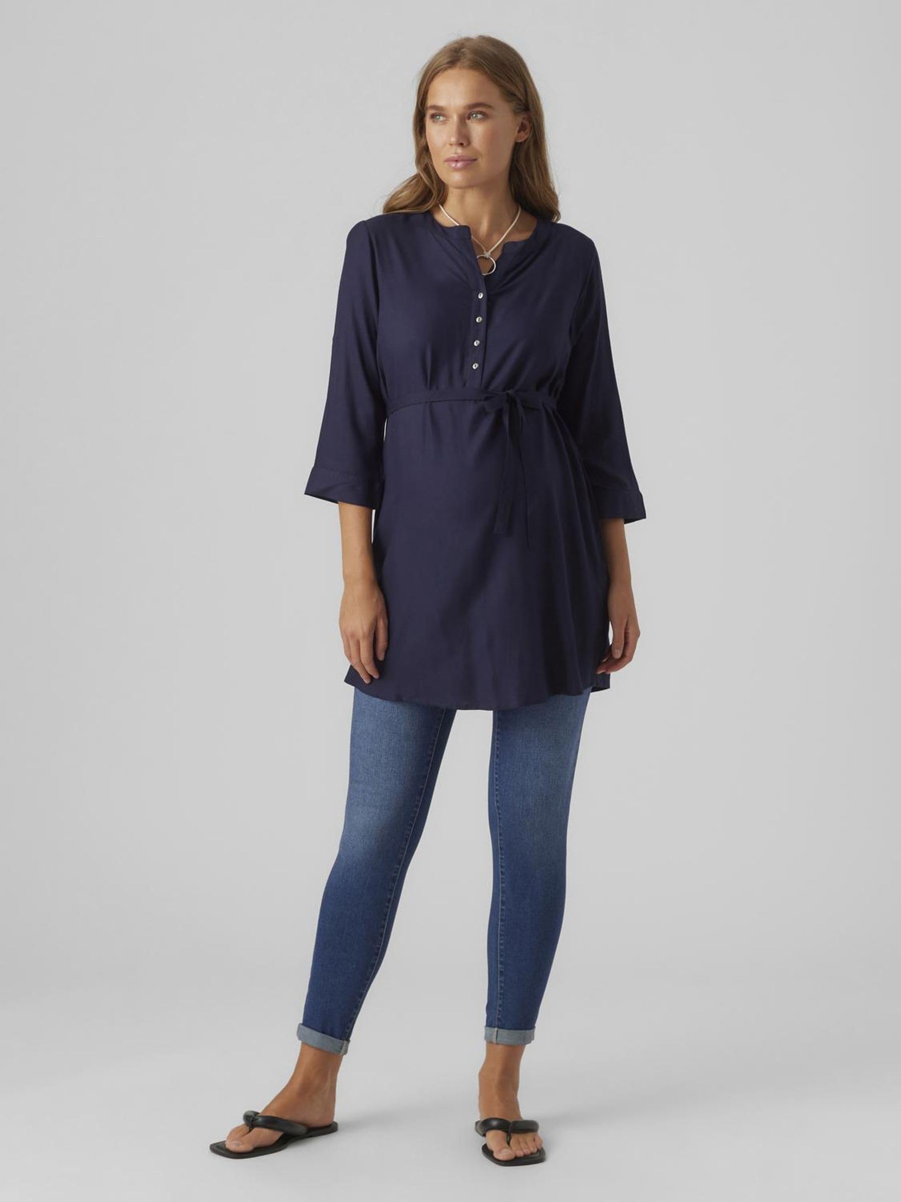 mamalicious-damen-mlmercy-3-4-woven-tunika-shirt-umstands-und-stilltunika-eco-vi image 7