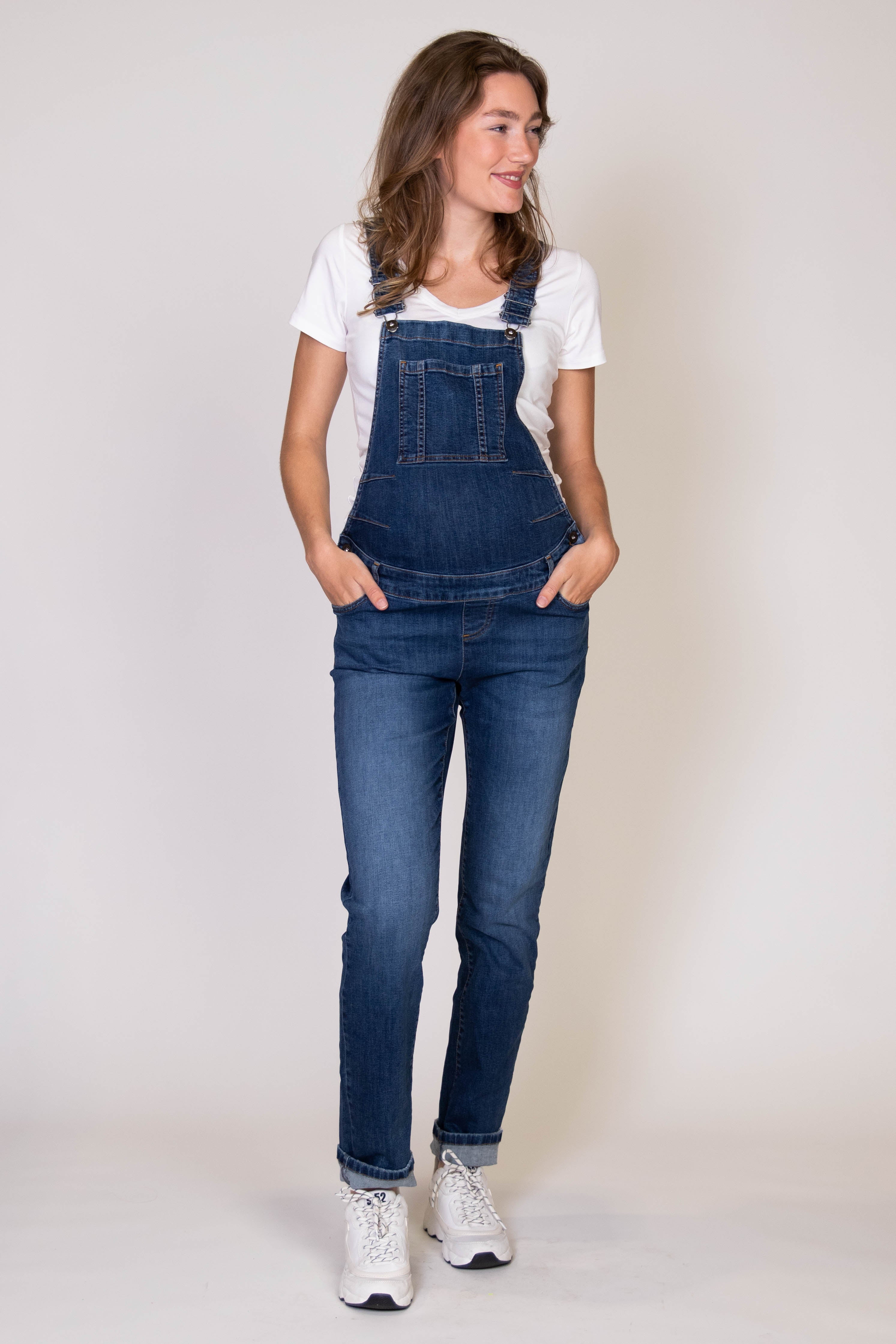 love2wait-jeans-salopette-stone-wash-verstellbare-umstands-tuinbroek image 1