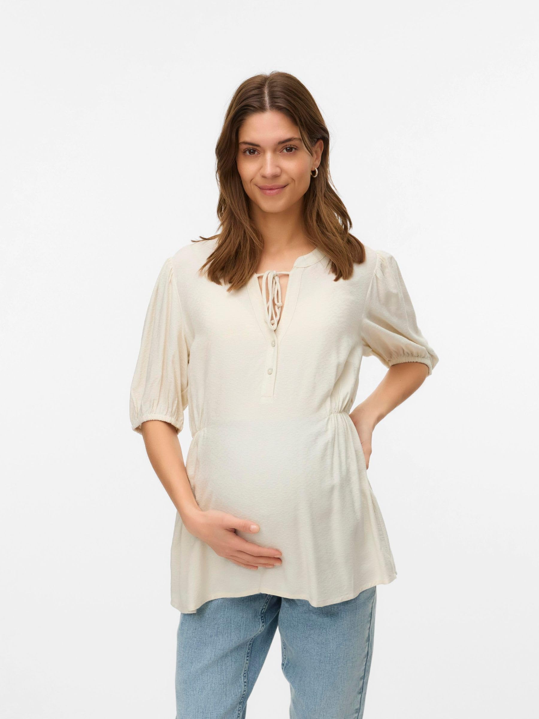 mamalicious-mlpilar-umstandsbluse-mit-mandarin-kragen-und-stillfunktion-normal-g image 2