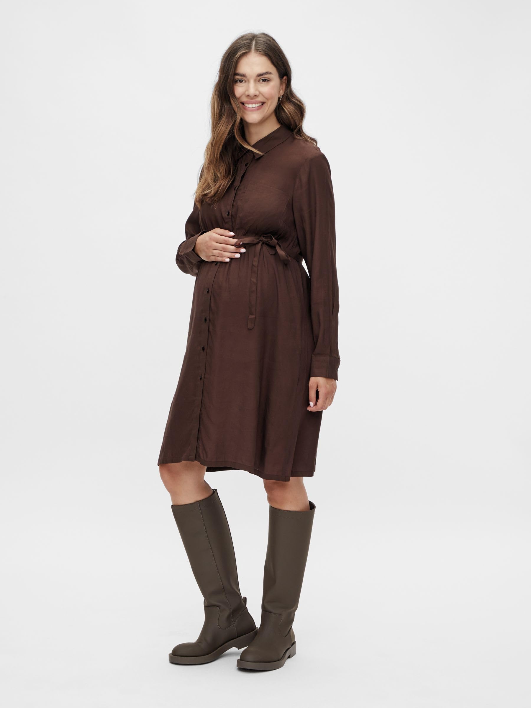 mamalicious-blusenkleid-ercur-umstandsblusenkleid-in-dunkelbraun-gr-e-m image 2