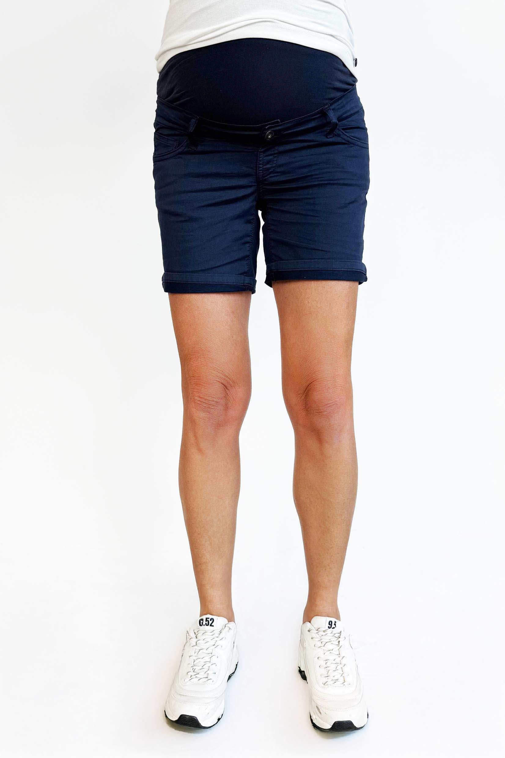 love2wait-shorts-cotton-navy-bequeme-umstandsshorts-mit-bauchst-ck image 1